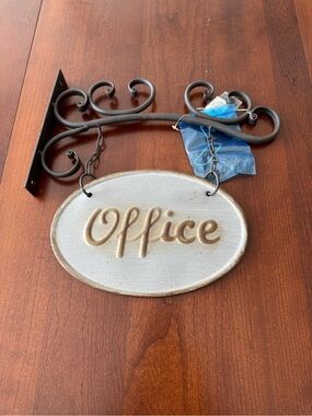 NWT T Vintage Inspired Metal Office Sign | Industrial Farmhouse Wall Decor